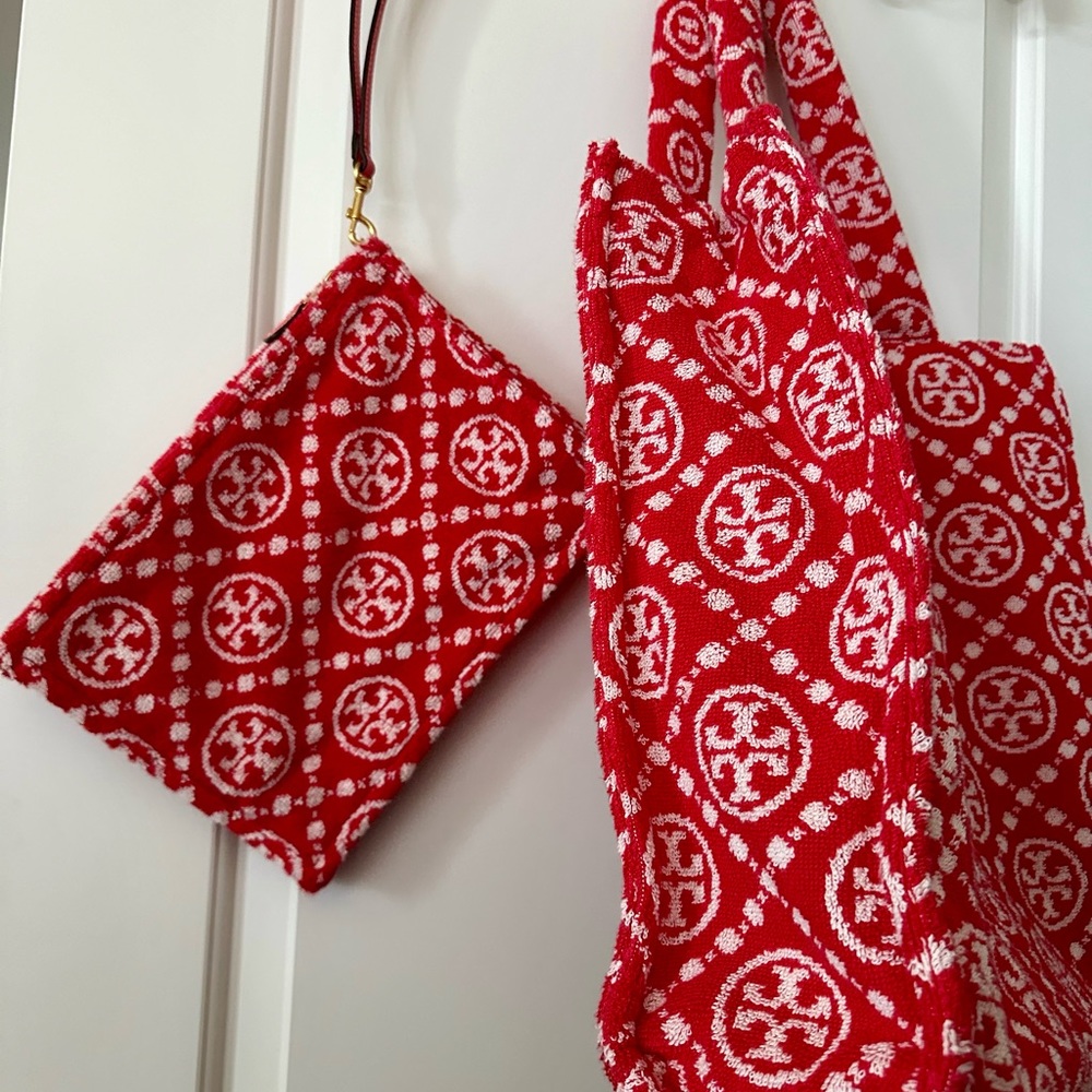 Tory Burch Terry Monogram Tote, 100% cotton - Picture 7 of 8